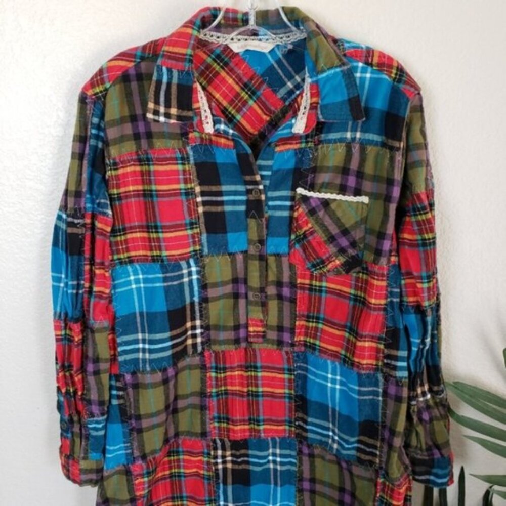 Soft Surroundings Madras Patchwork Flannel Croche… - image 4